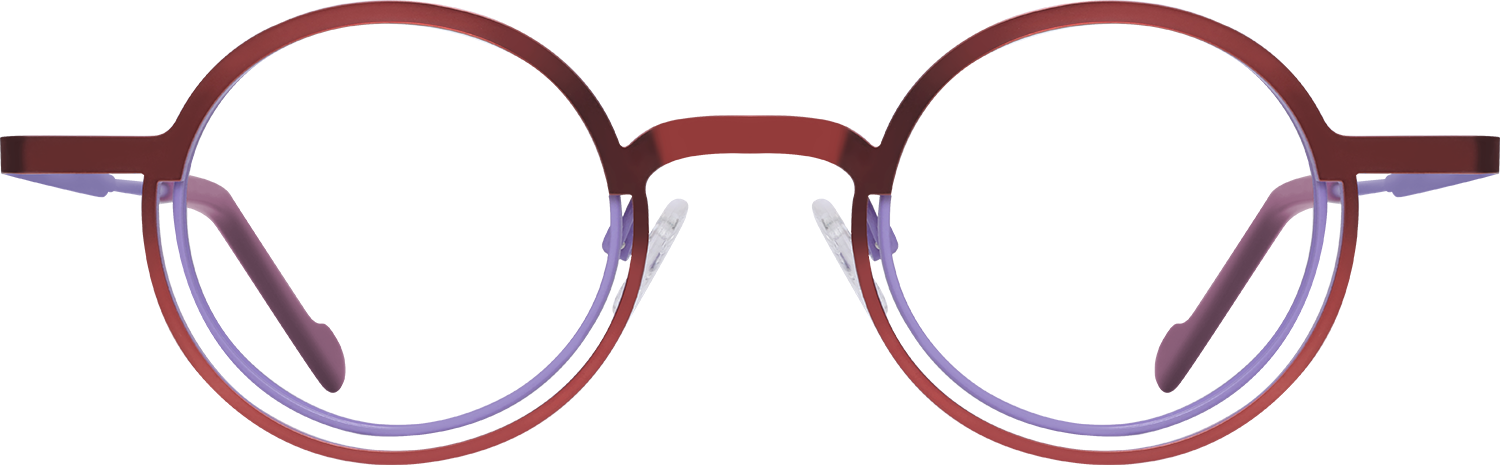 Fytoo Round Red Metal Full Rim Eyeglasses-image-FT817621-04