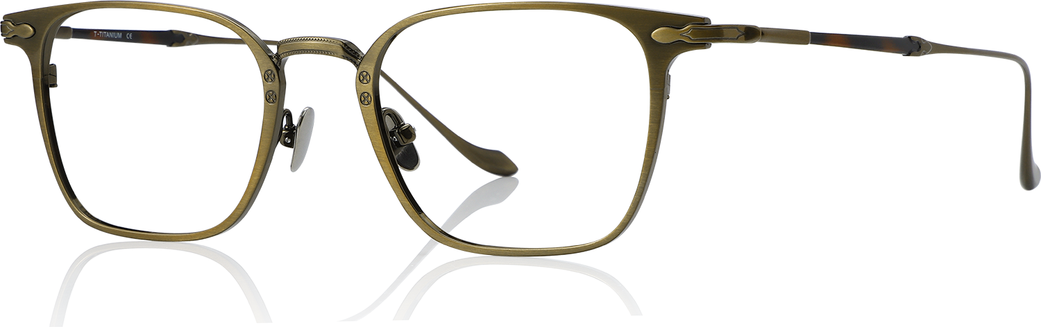 Side view of Fytoo Square Copper Titanium Full Rim Eyeglasses