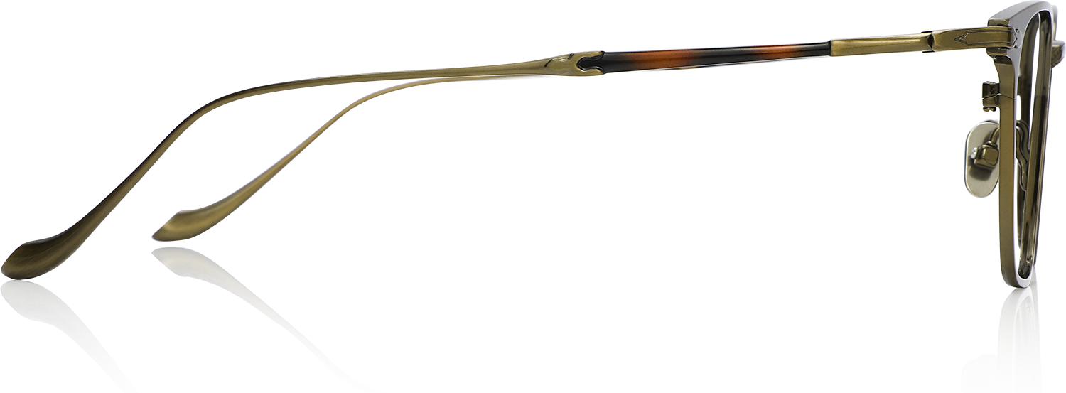 Side view of Fytoo Square Copper Titanium Full Rim Eyeglasses