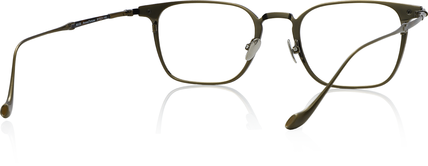 Side view of Fytoo Square Copper Titanium Full Rim Eyeglasses