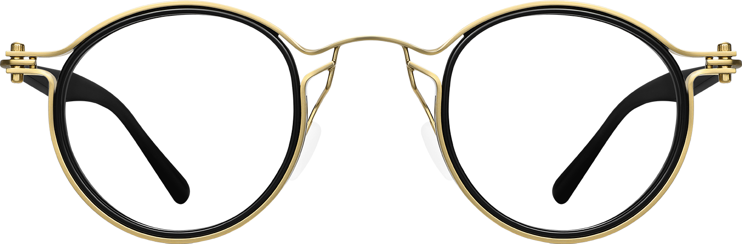 Fytoo Round Black Acetate Metal Full Rim Eyeglasses-image-FT823444-02