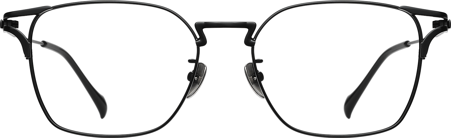 Fytoo Square Black Titanium Full Rim Eyeglasses-image-FT825900-01