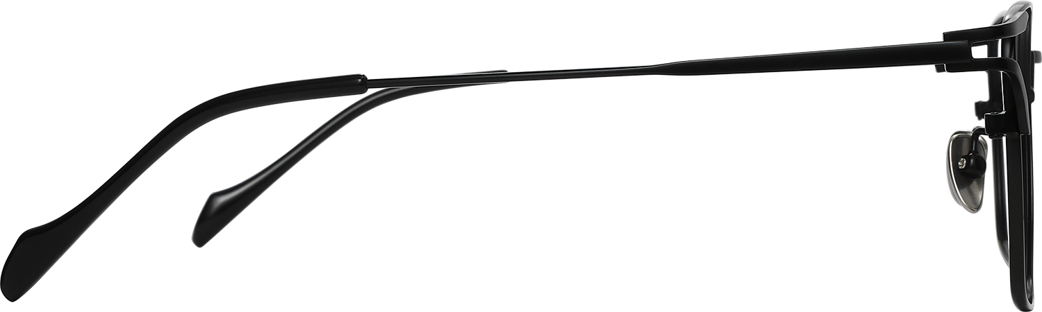 Side view of Fytoo Square Black Titanium Full Rim Eyeglasses