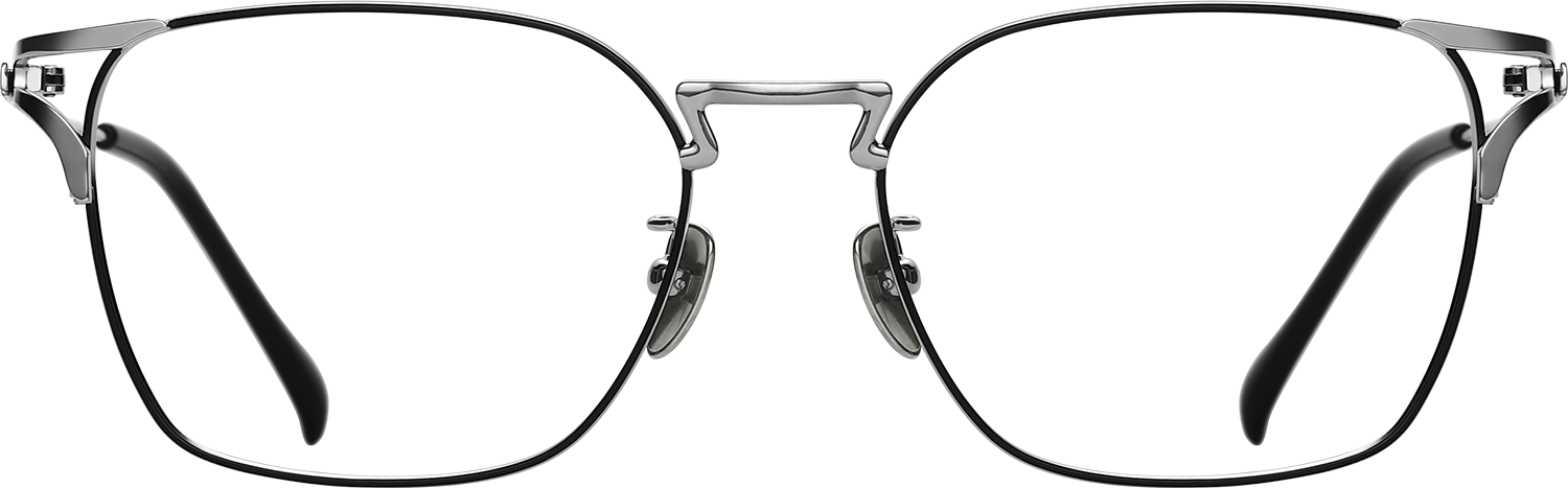 Fytoo Square Silver Titanium Full Rim Eyeglasses-image-FT825900-02
