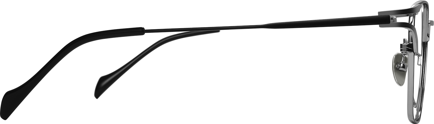 Side view of Fytoo Square Silver Titanium Full Rim Eyeglasses