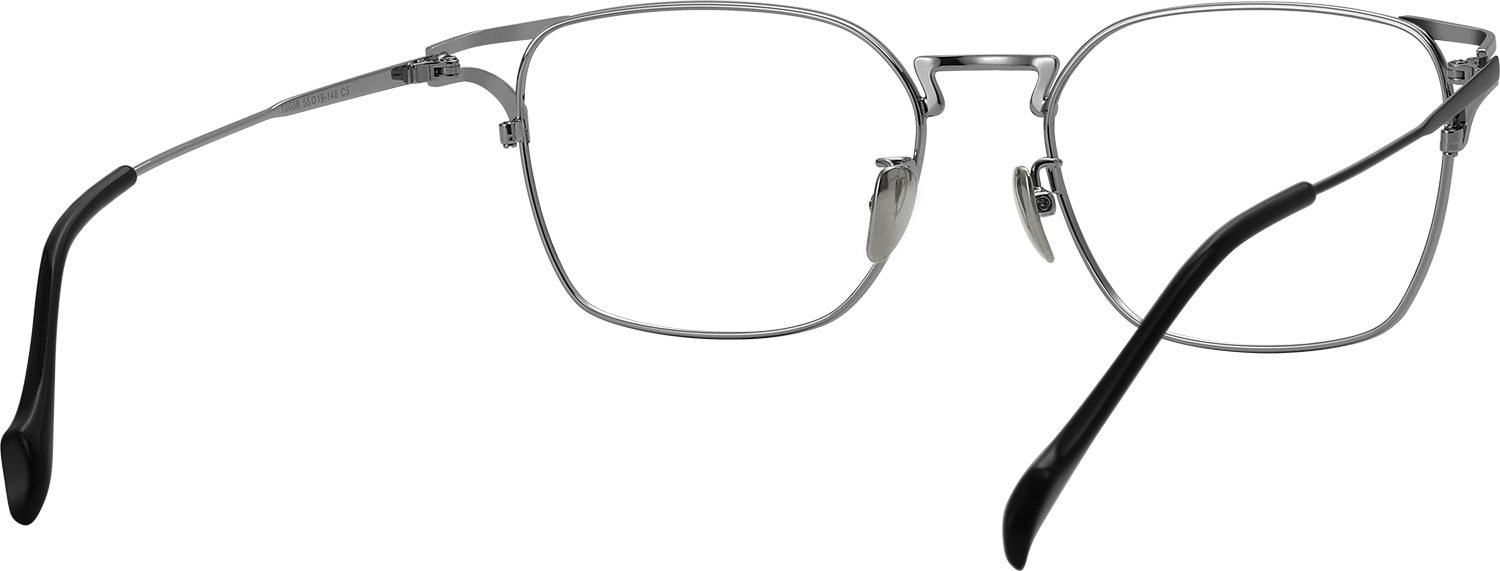 Side view of Fytoo Square Silver Titanium Full Rim Eyeglasses