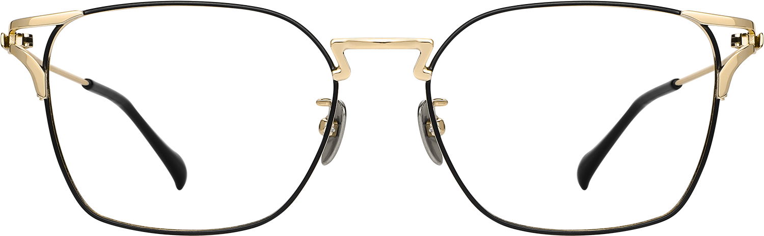 Fytoo Square Golden Titanium Full Rim Eyeglasses-image-FT825900-03
