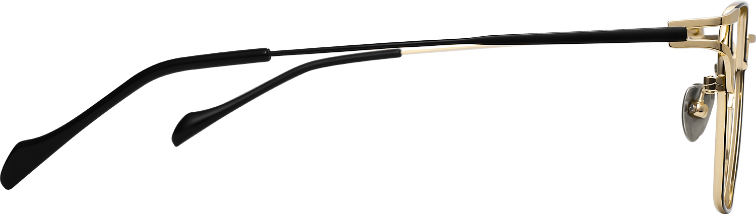 Side view of Fytoo Square Golden Titanium Full Rim Eyeglasses