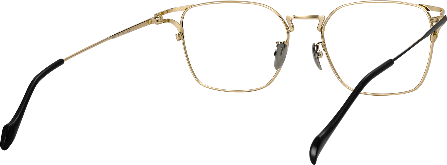 Side view of Fytoo Square Golden Titanium Full Rim Eyeglasses