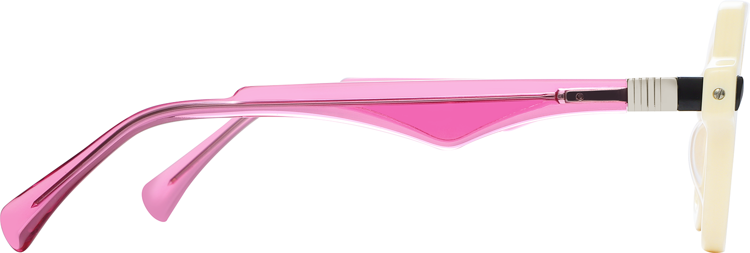 Side view of Fytoo Aviator White Acetate Full Rim Eyeglasses