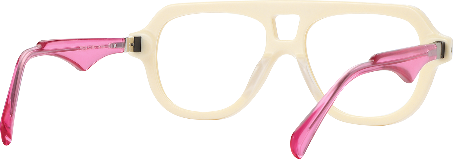 Side view of Fytoo Aviator White Acetate Full Rim Eyeglasses