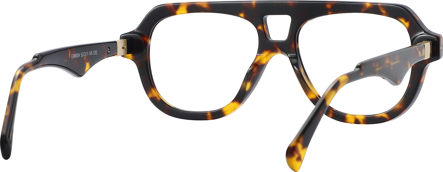 Side view of Fytoo Aviator Tortoiseshell Acetate Full Rim Eyeglasses