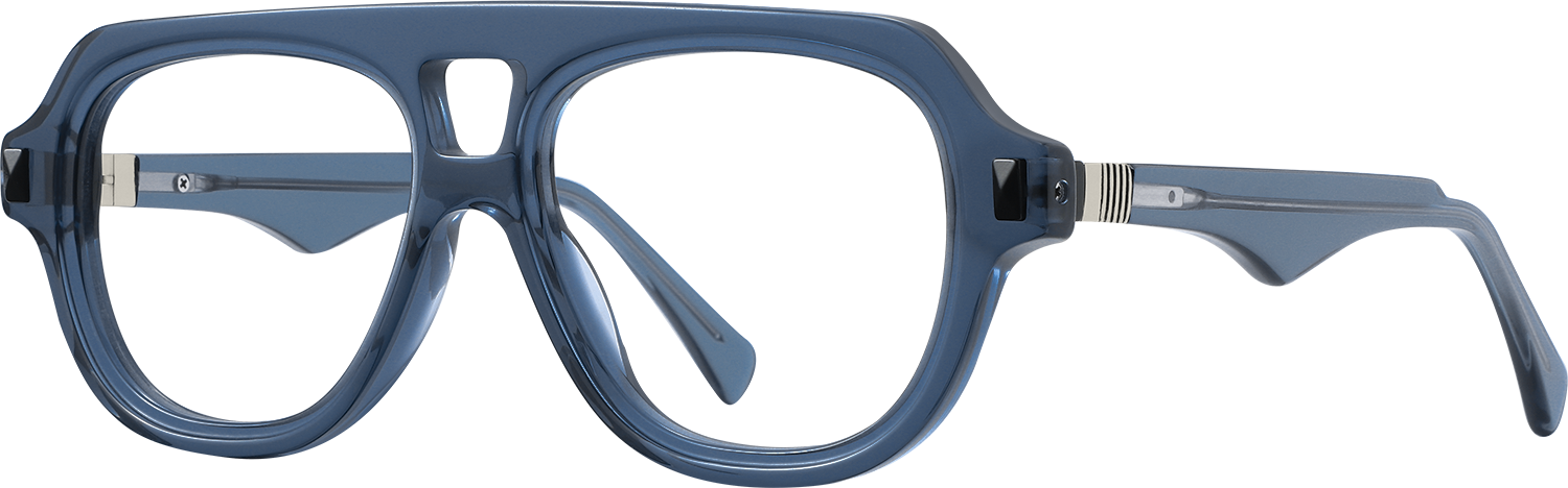 Side view of Fytoo Aviator Blue Acetate Full Rim Eyeglasses