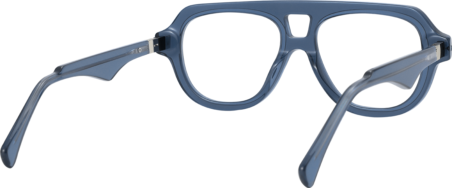 Side view of Fytoo Aviator Blue Acetate Full Rim Eyeglasses