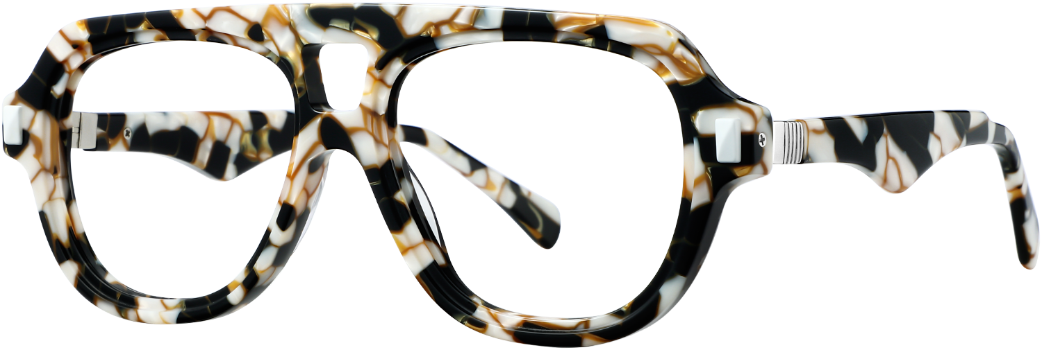 Side view of Fytoo Aviator Tortoiseshell Acetate Full Rim Eyeglasses