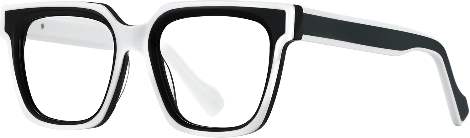 Side view of Fytoo Square Two Tone Acetate Full Rim Eyeglasses
