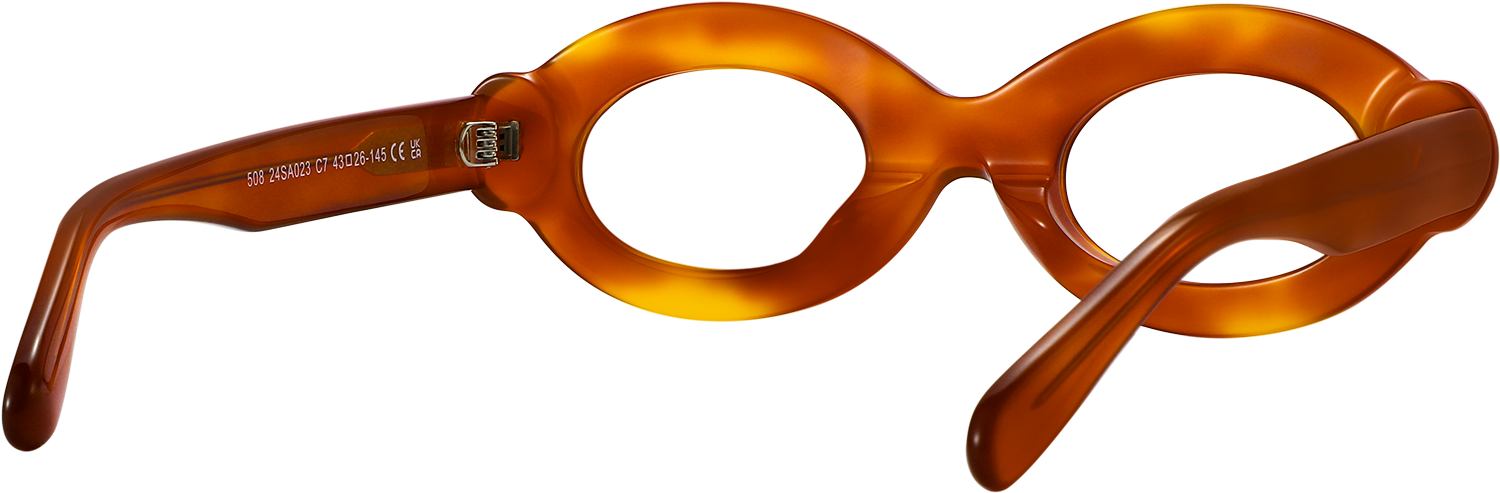 Side view of Fytoo Oval Orange Acetate Full Rim Eyeglasses