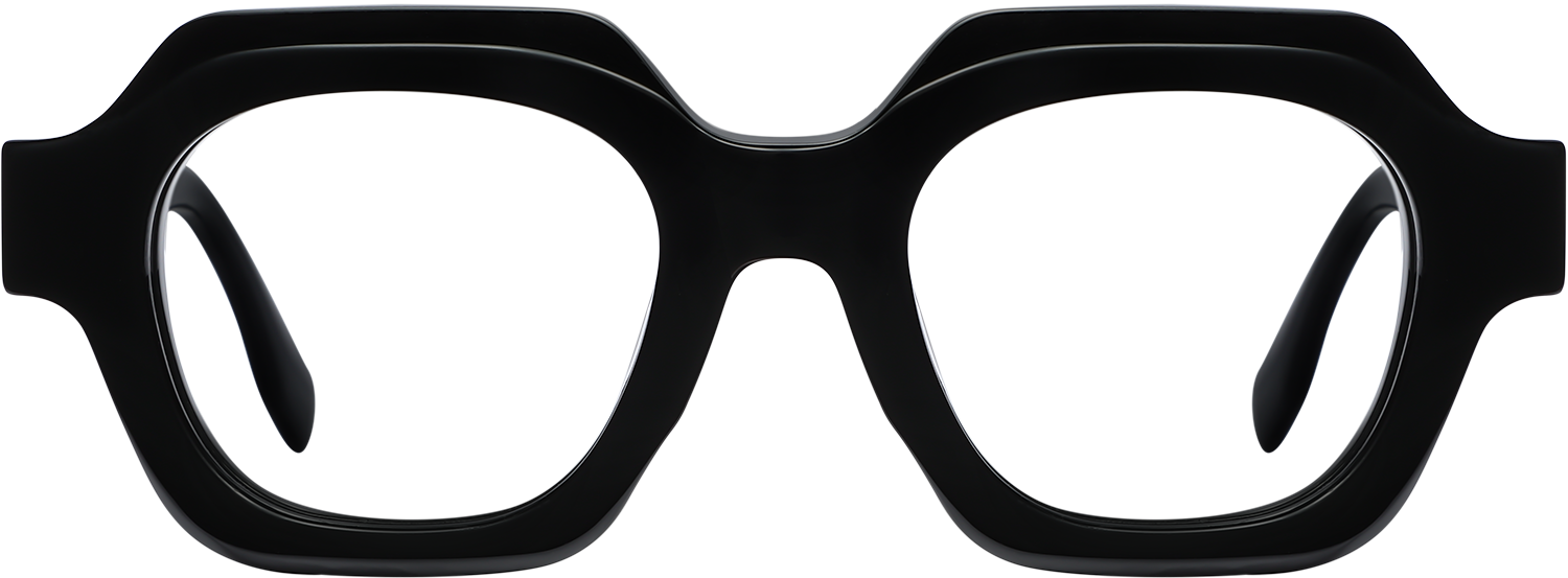 Fytoo Geometric Black Acetate Full Rim Eyeglasses-image-FT835781-01