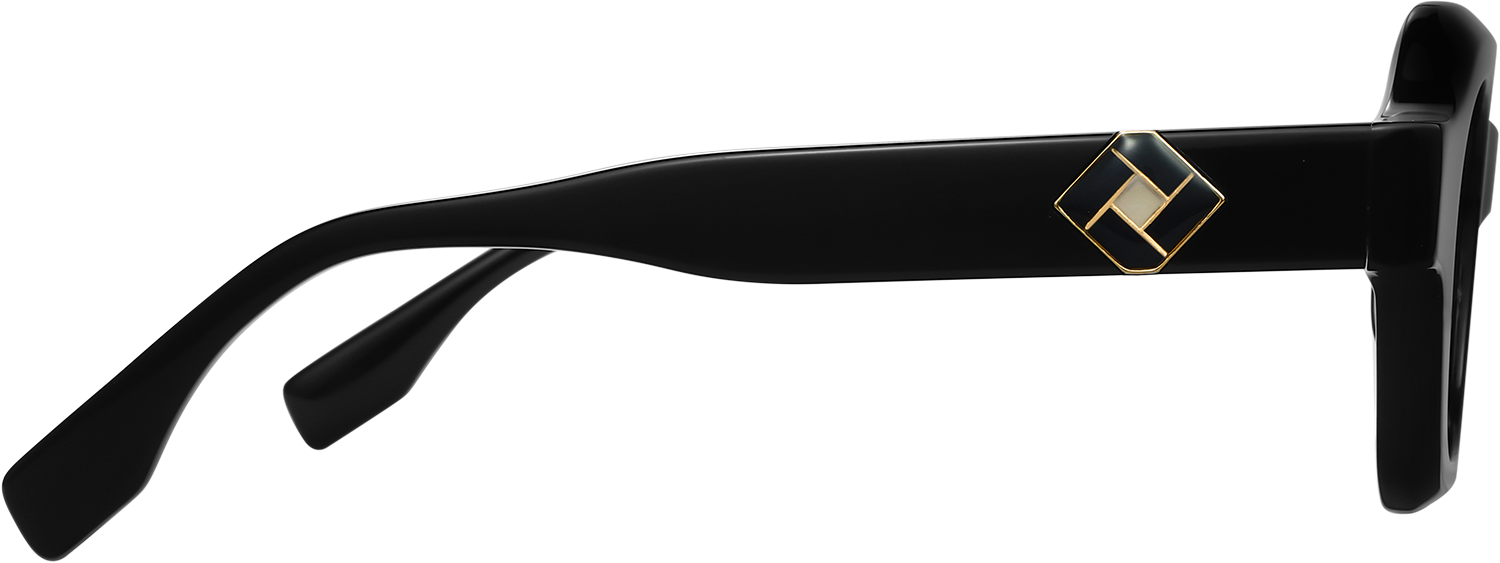 Side view of Fytoo Geometric Black Acetate Full Rim Eyeglasses