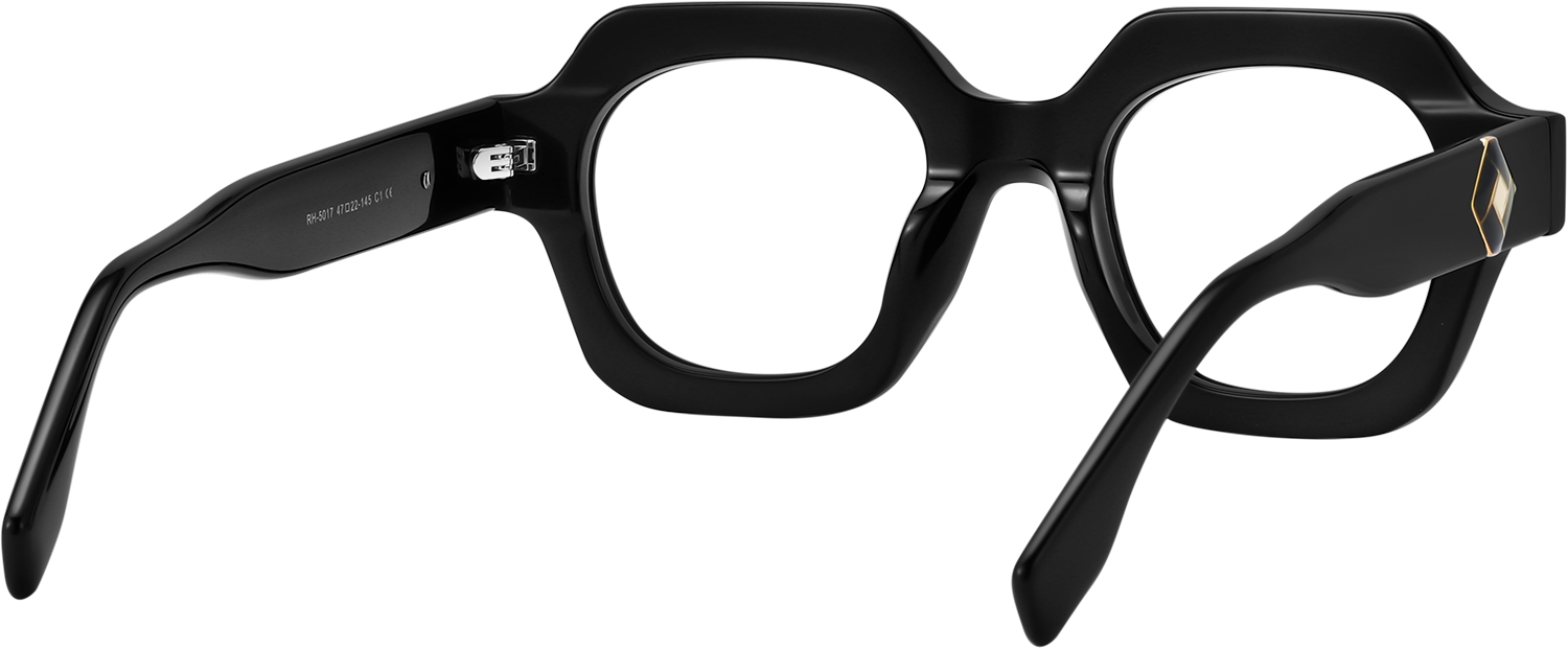 Side view of Fytoo Geometric Black Acetate Full Rim Eyeglasses