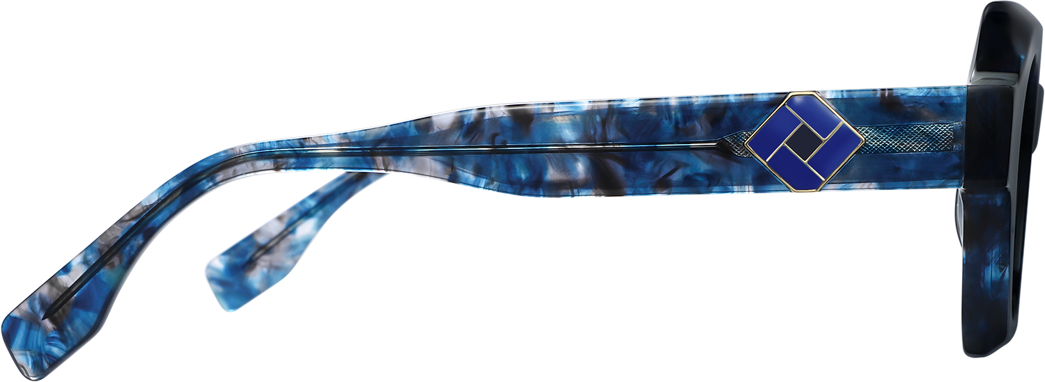 Side view of Fytoo Geometric Tortoiseshell Acetate Full Rim Eyeglasses