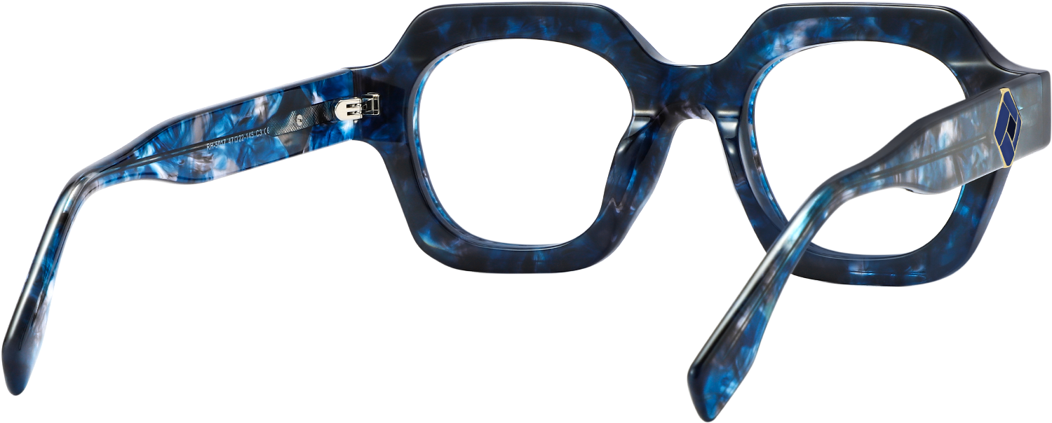 Side view of Fytoo Geometric Tortoiseshell Acetate Full Rim Eyeglasses