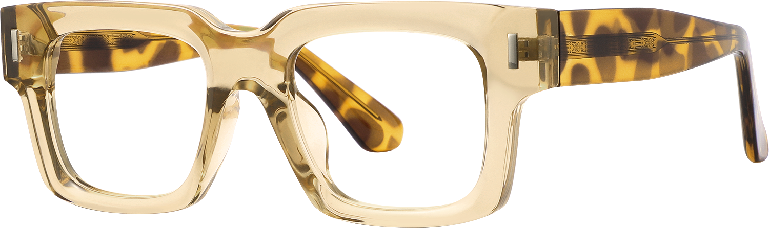 Side view of Fytoo Square Light Coffee Acetate Full Rim Eyeglasses