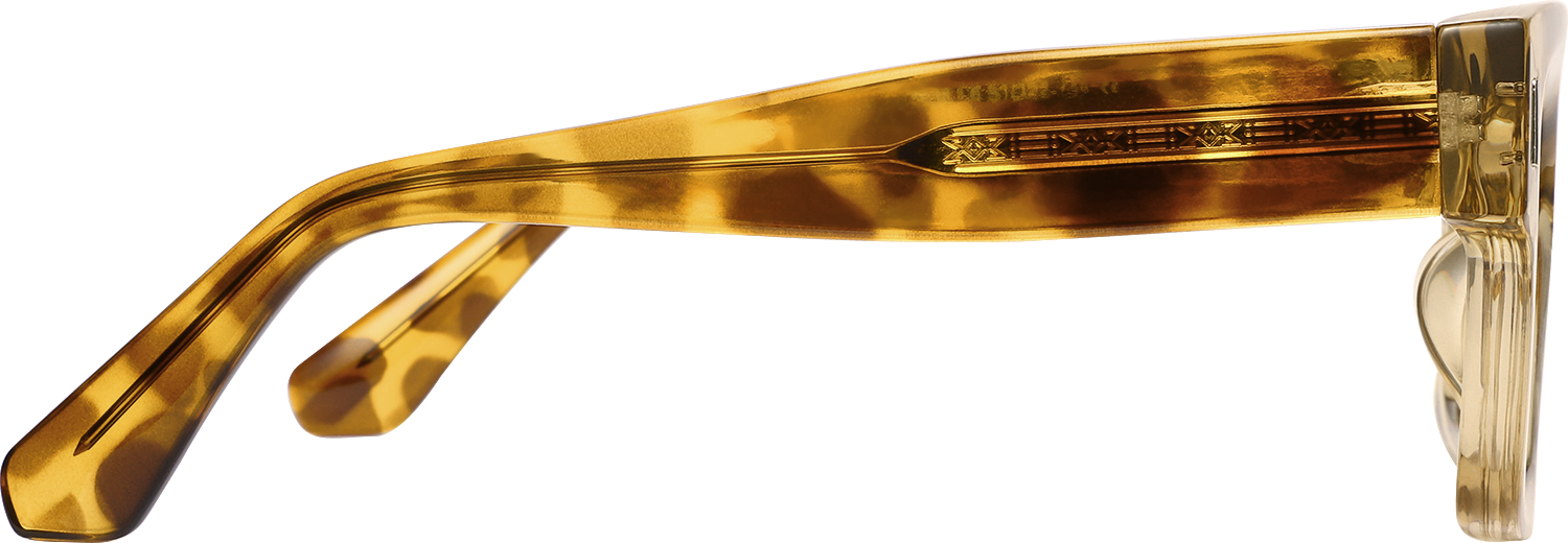 Side view of Fytoo Square Light Coffee Acetate Full Rim Eyeglasses