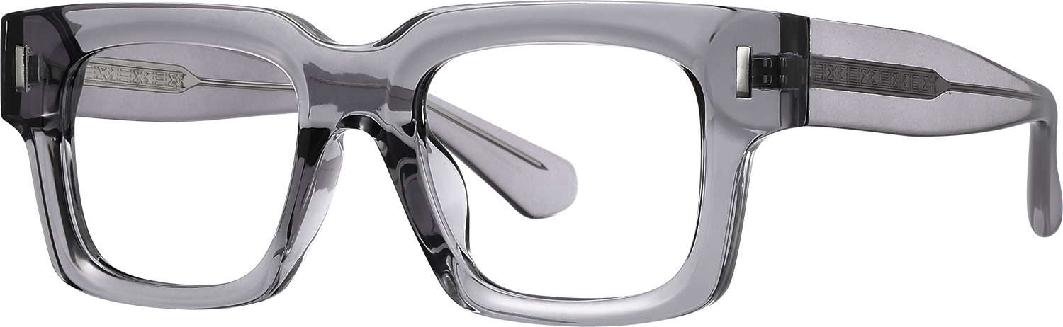Side view of Fytoo Square Grey Acetate Full Rim Eyeglasses