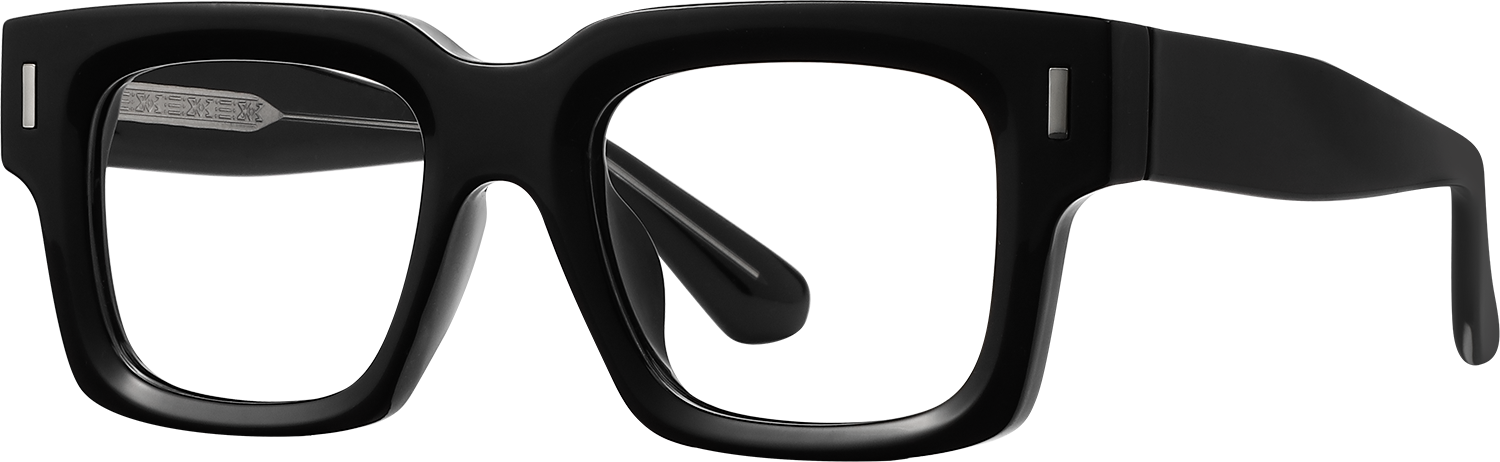 Side view of Fytoo Square Black Acetate Full Rim Eyeglasses