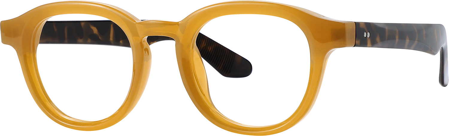 Side view of Fytoo Round Orange TR90 Full Rim Eyeglasses