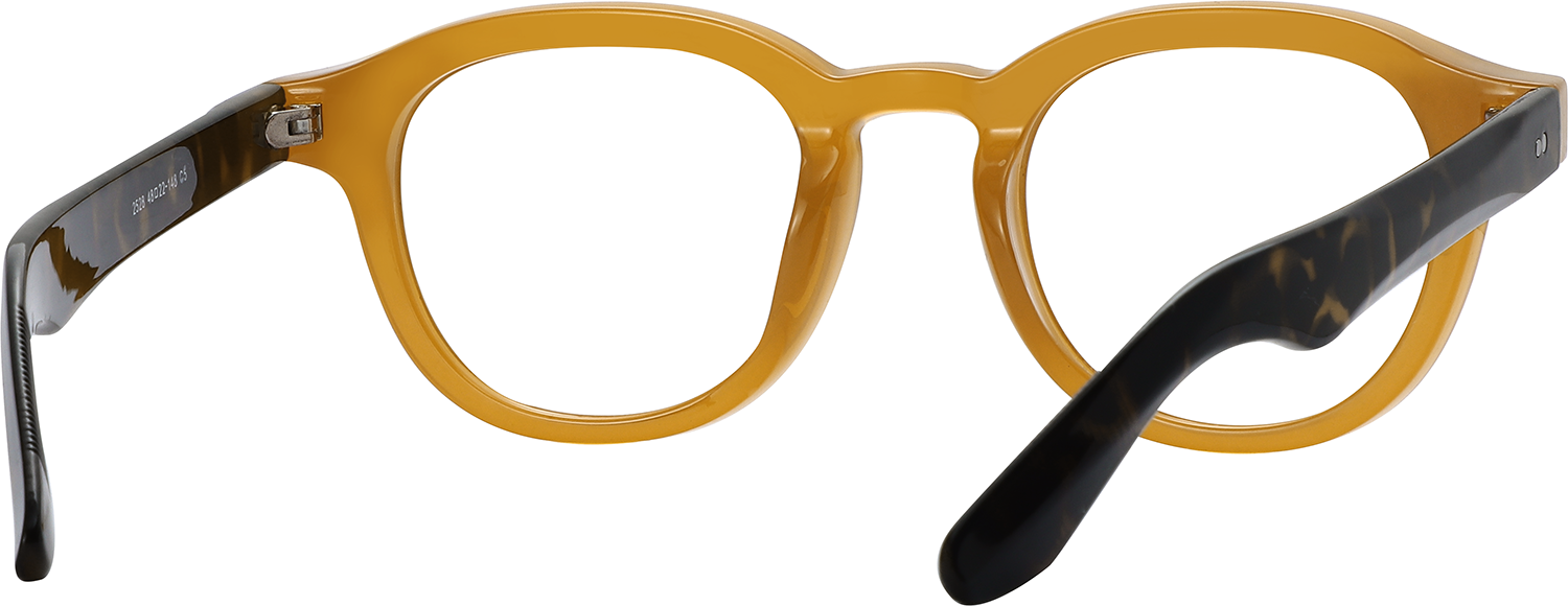 Side view of Fytoo Round Orange TR90 Full Rim Eyeglasses
