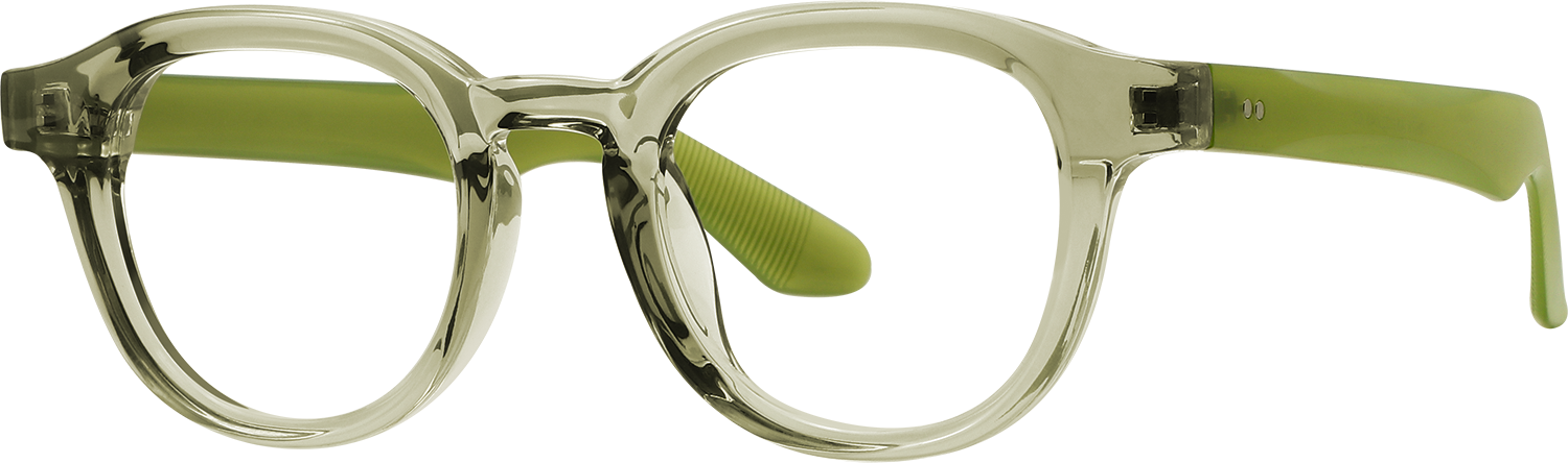 Side view of Fytoo Round Green TR90 Full Rim Eyeglasses