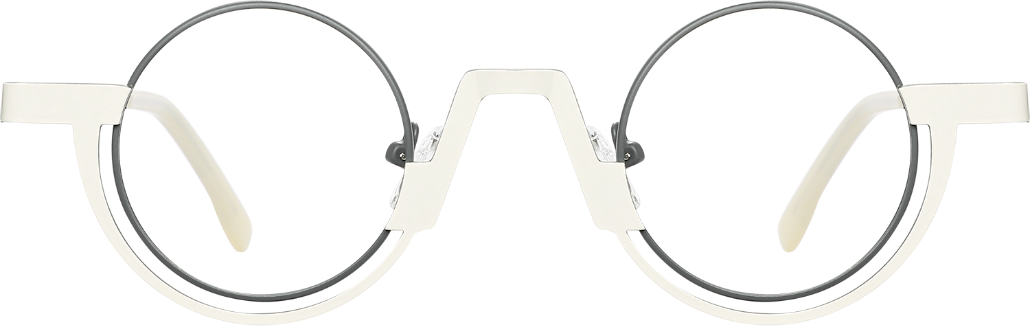 Fytoo Round Two Tone Metal Full Rim Eyeglasses-image-FT838698-01