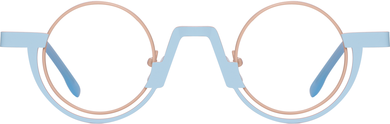 Fytoo Round Two Tone Metal Full Rim Eyeglasses-image-FT838698-04