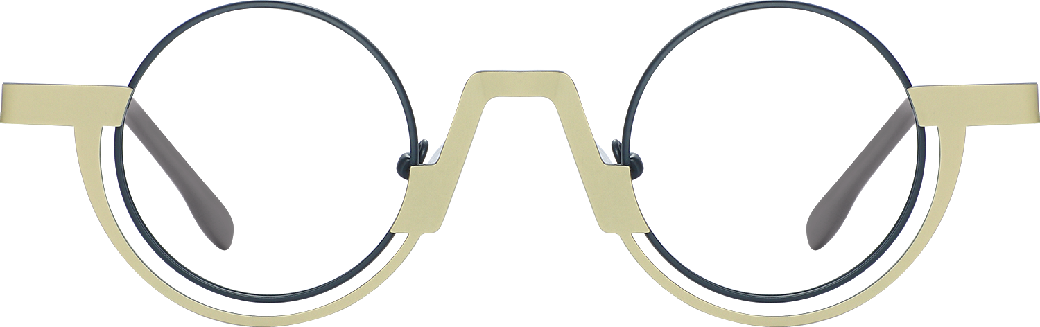 Fytoo Round Two Tone Metal Full Rim Eyeglasses-image-FT838698-05