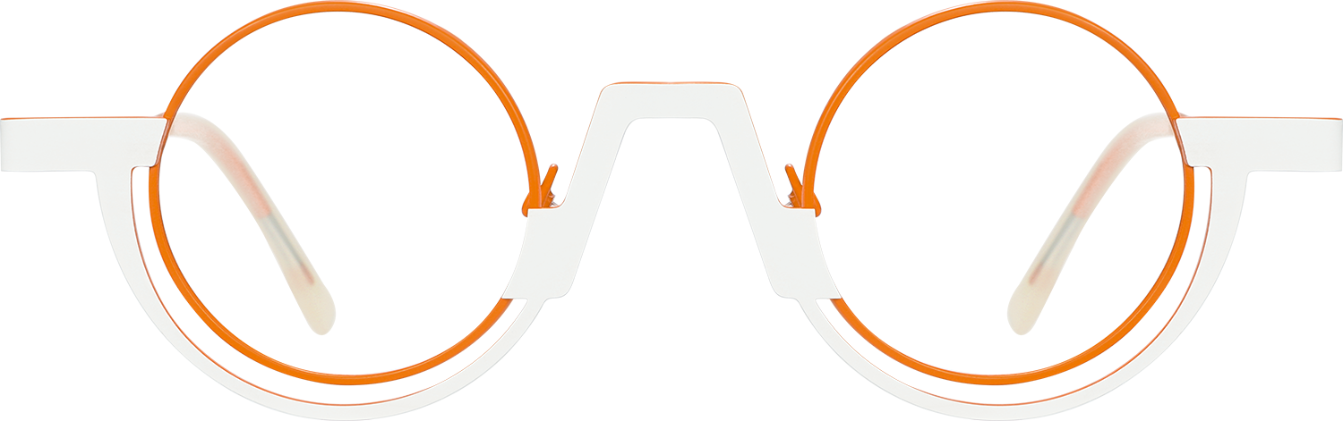 Fytoo Round Orange Metal Full Rim Eyeglasses-image-FT838698-08