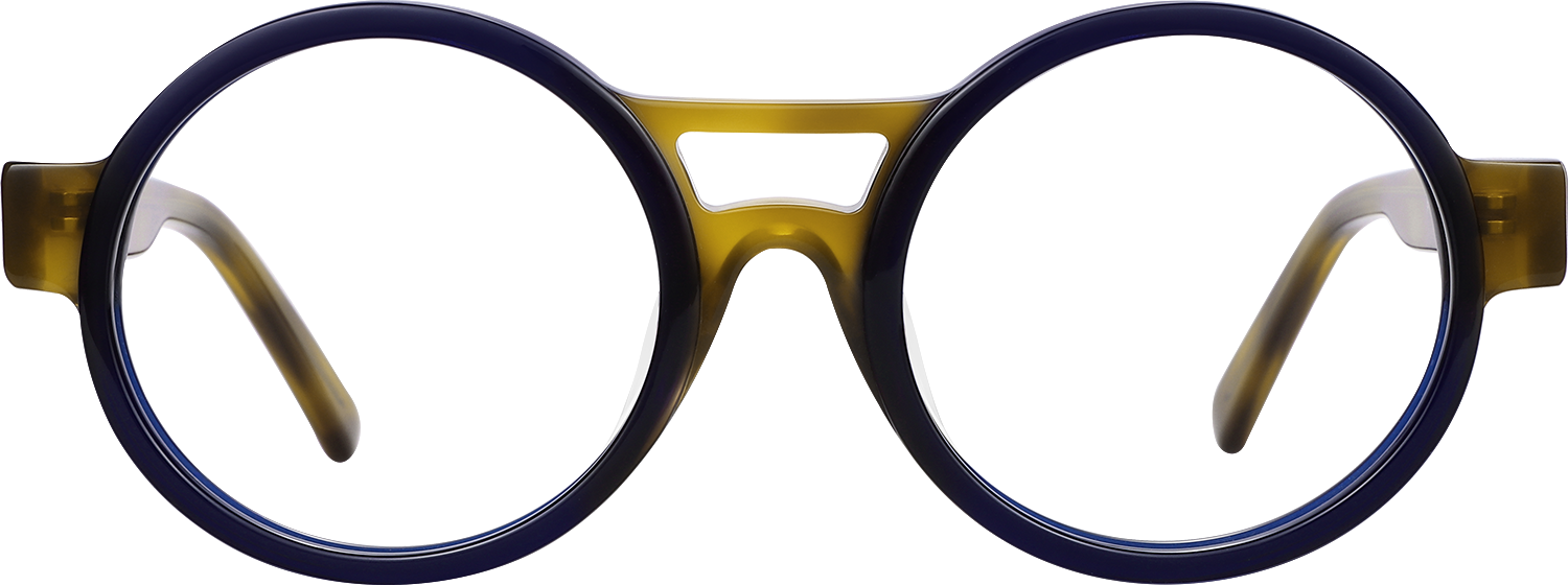 Fytoo Round Dark Blue Acetate Full Rim Eyeglasses-image-FT841669-01