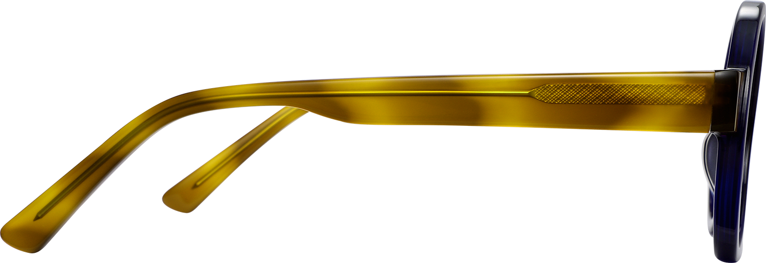 Side view of Fytoo Round Dark Blue Acetate Full Rim Eyeglasses