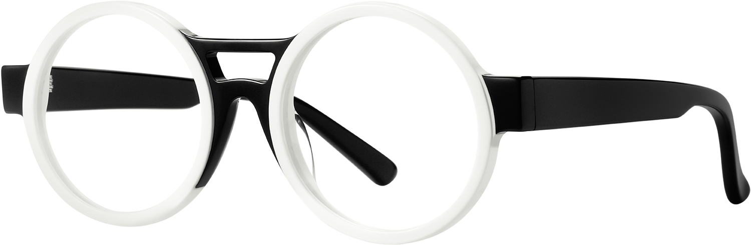 Side view of Fytoo Round White Acetate Full Rim Eyeglasses