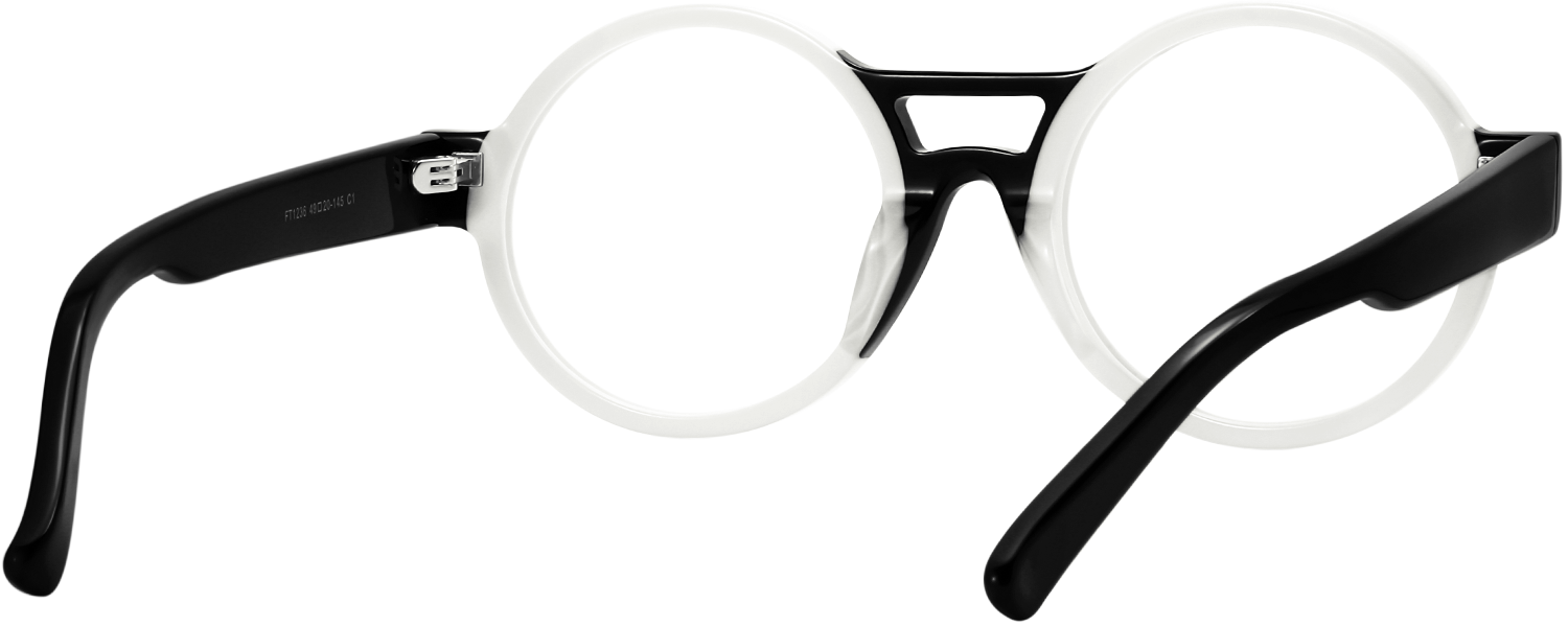 Side view of Fytoo Round White Acetate Full Rim Eyeglasses