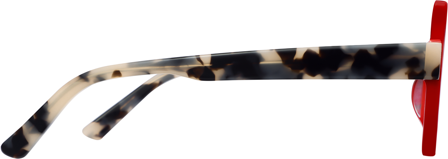Side view of Fytoo Round Red Acetate Full Rim Eyeglasses