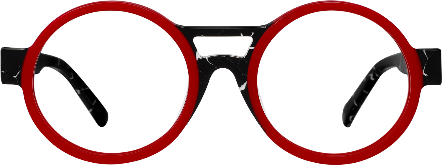 Vintage Rapp‎ Rodney Eyeglasses Frames Red Round Titanium Made in Japan Col 242 Mini Mosser Black Glass Hen on Nest - www.disolcolor.com main image 3
