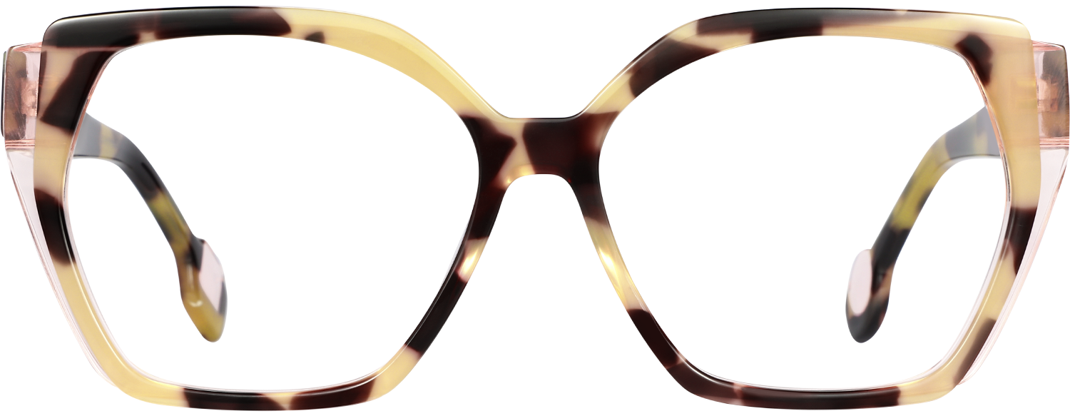 Fytoo Geometric Tortoiseshell Acetate Full Rim Eyeglasses