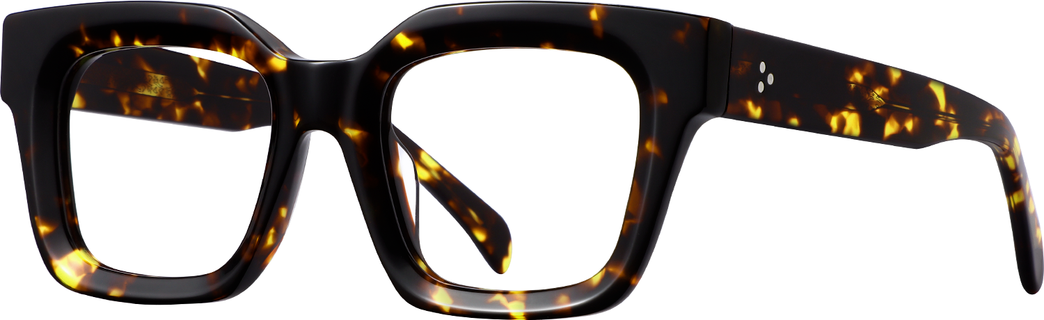 Side view of Fytoo Square Tortoiseshell Acetate Full Rim Eyeglasses
