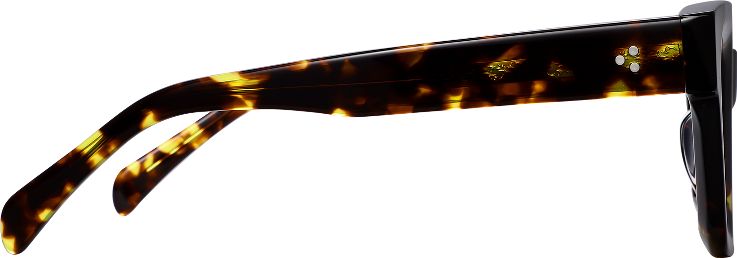 Side view of Fytoo Square Tortoiseshell Acetate Full Rim Eyeglasses