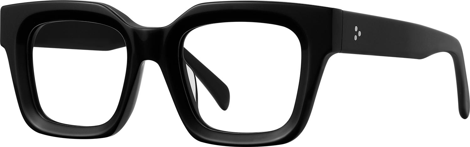 Side view of Fytoo Square Black Acetate Full Rim Eyeglasses