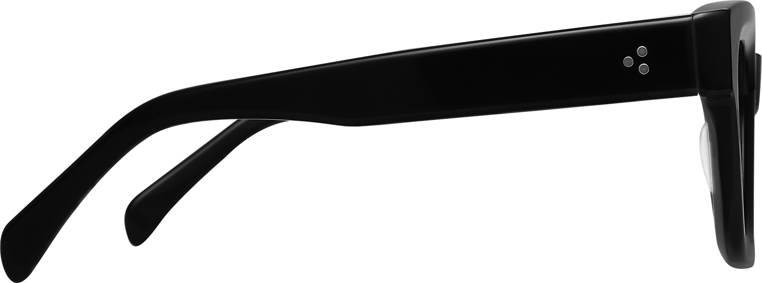 Side view of Fytoo Square Black Acetate Full Rim Eyeglasses
