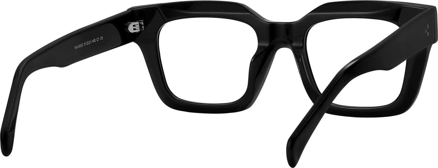 Side view of Fytoo Square Black Acetate Full Rim Eyeglasses