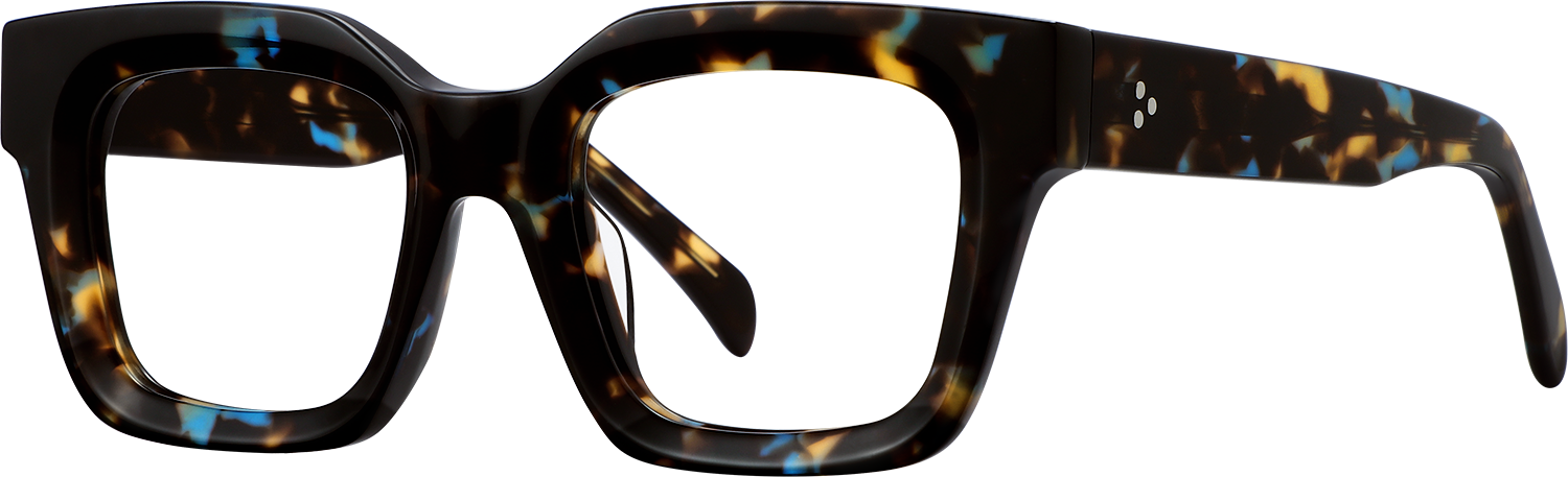 Side view of Fytoo Square Tortoiseshell Acetate Full Rim Eyeglasses